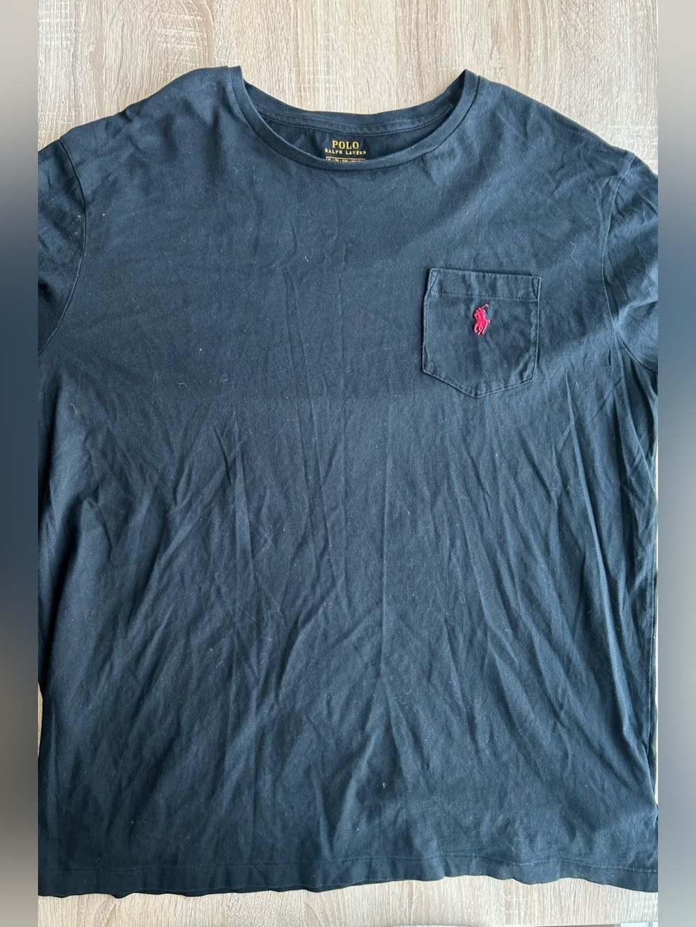 Polo by Ralph Lauren Black Pocket Long Sleeve with Red Pony XL
